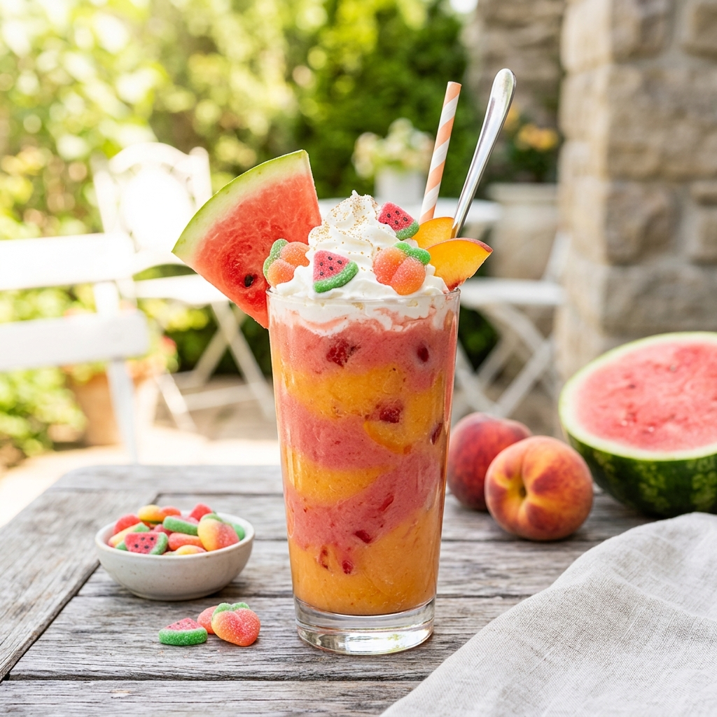 Summer in a Glass: The Ultimate Watermelon Peach Candy Smoothie